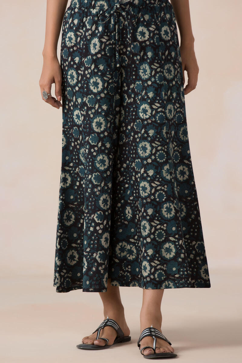 Black Block Printed Cotton Sharara