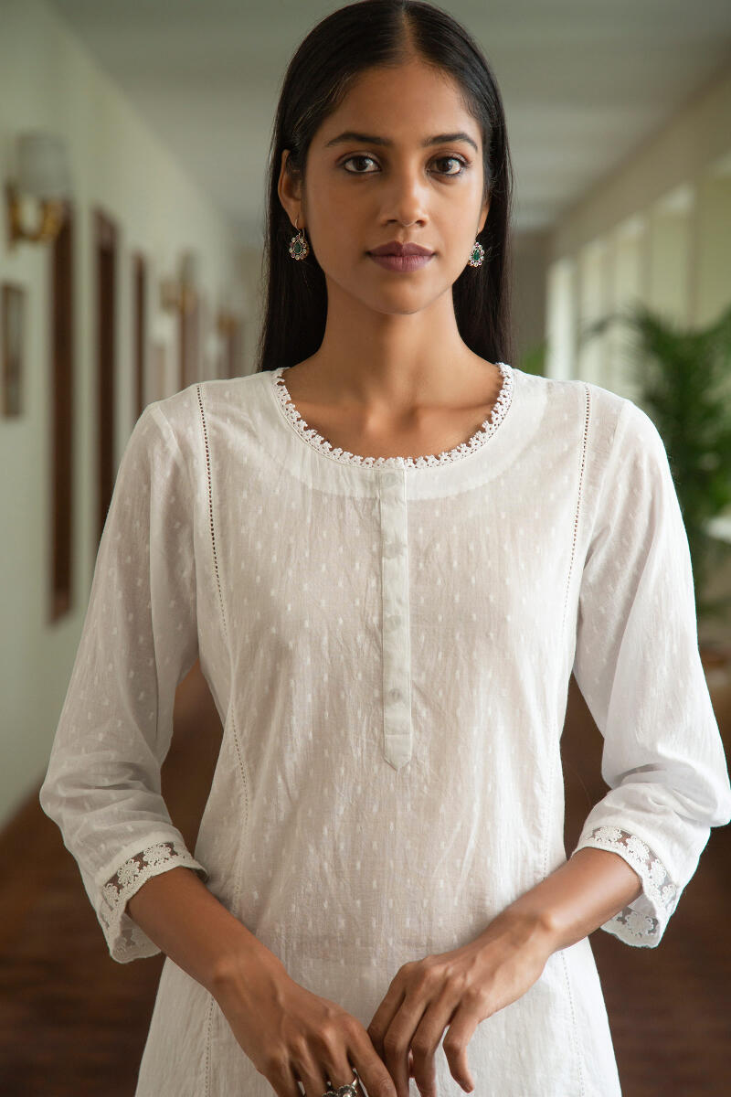 White Handcrafted Cotton Top