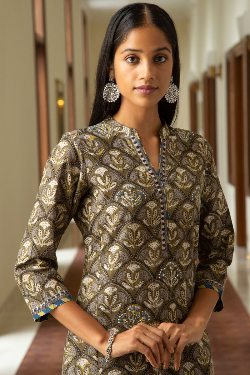 Bagru Block Printed Straight Cotton Kurta