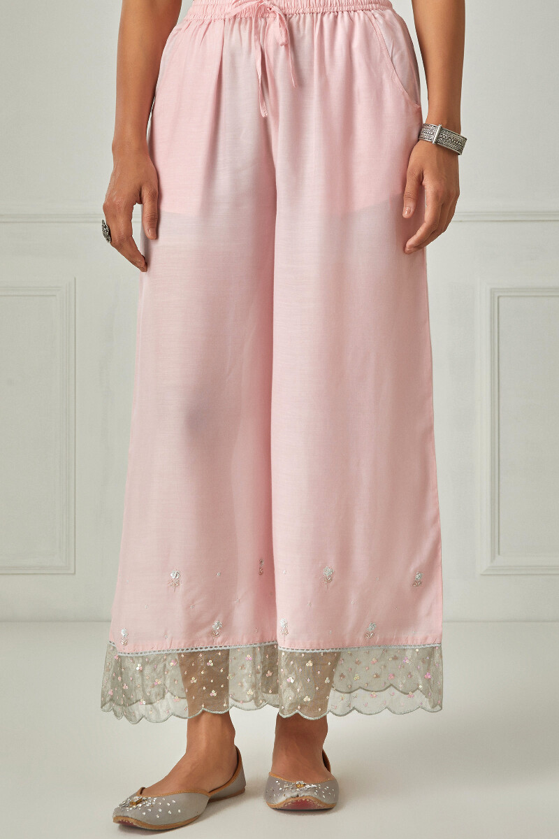 Pink Handcrafted Modal Palazzo
