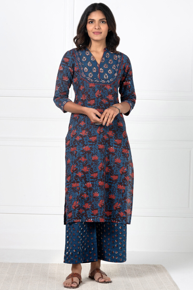 Bagru Block Printed Straight Cotton Kurta