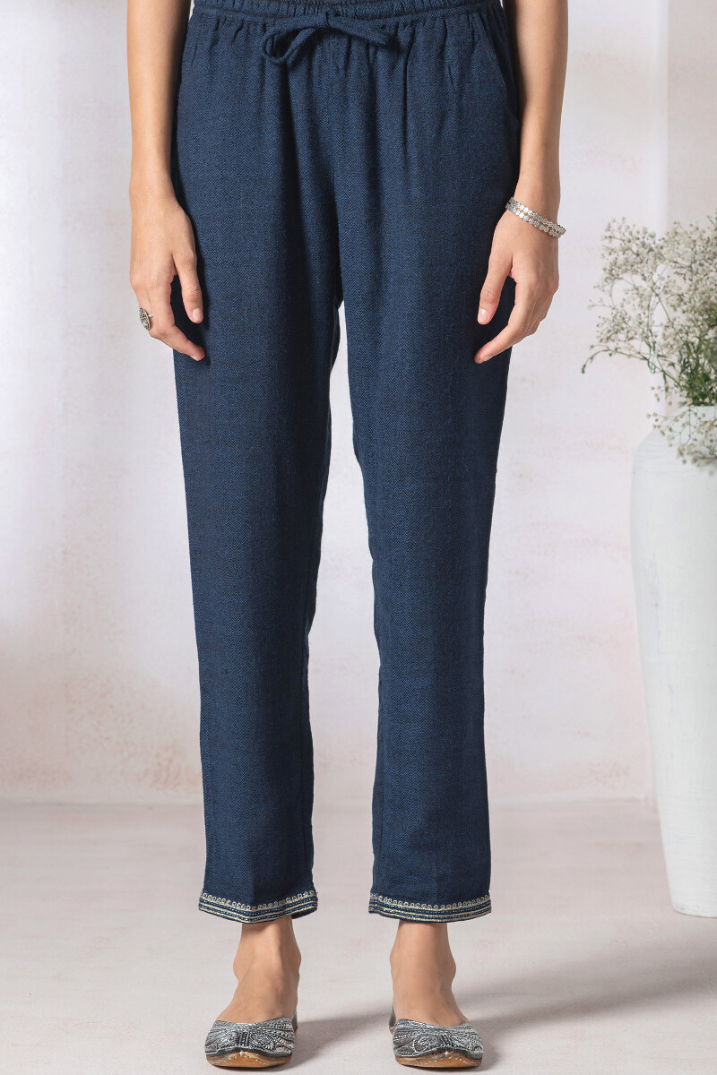 Indigo Handcrafted Handloom Narrow Pants