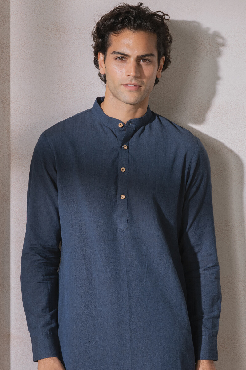 Blue Handcrafted Handloom Kurta