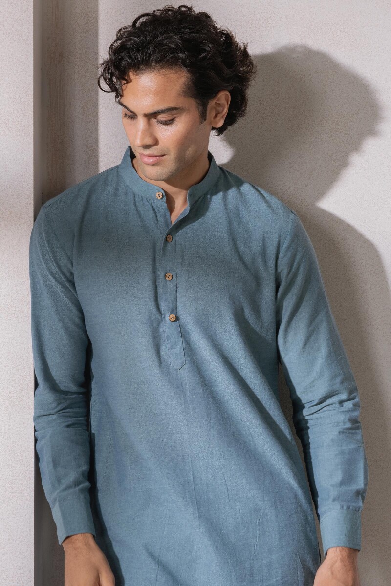 Blue Handcrafted Handloom Kurta