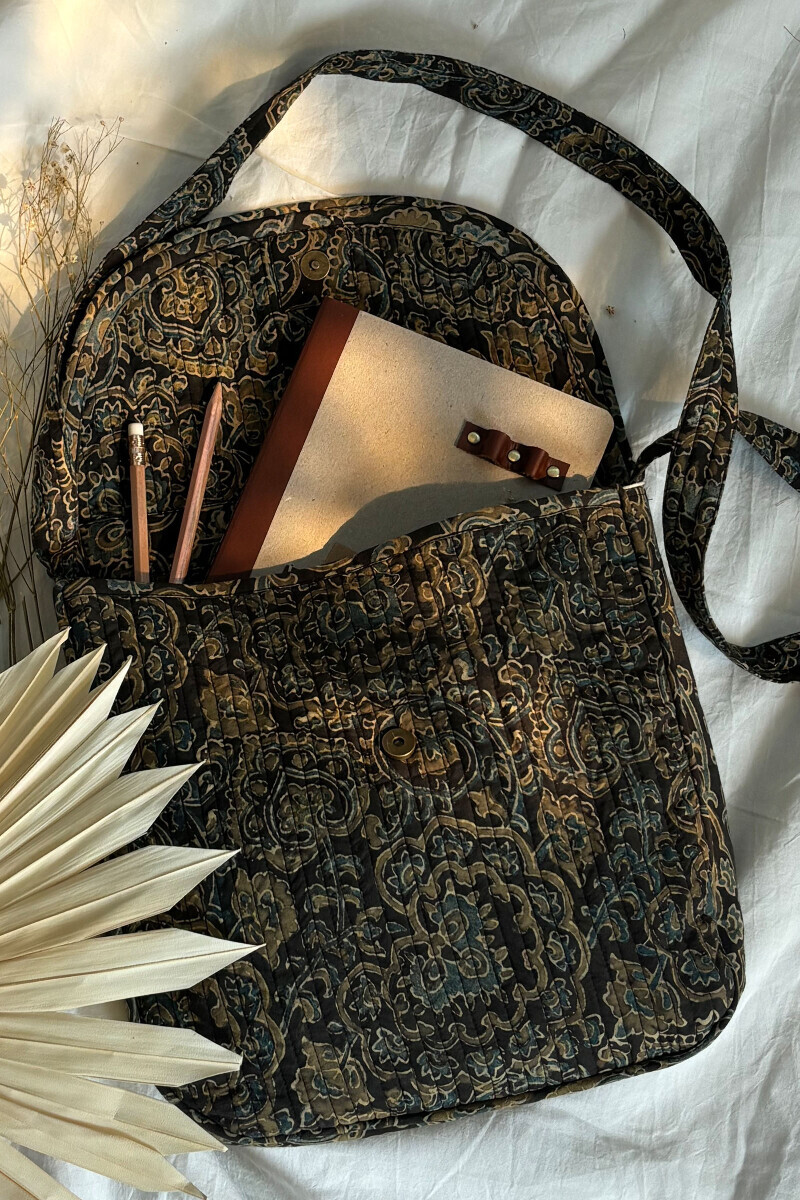 Ajrak Hand Block-Printed Cotton Crossbody Bag