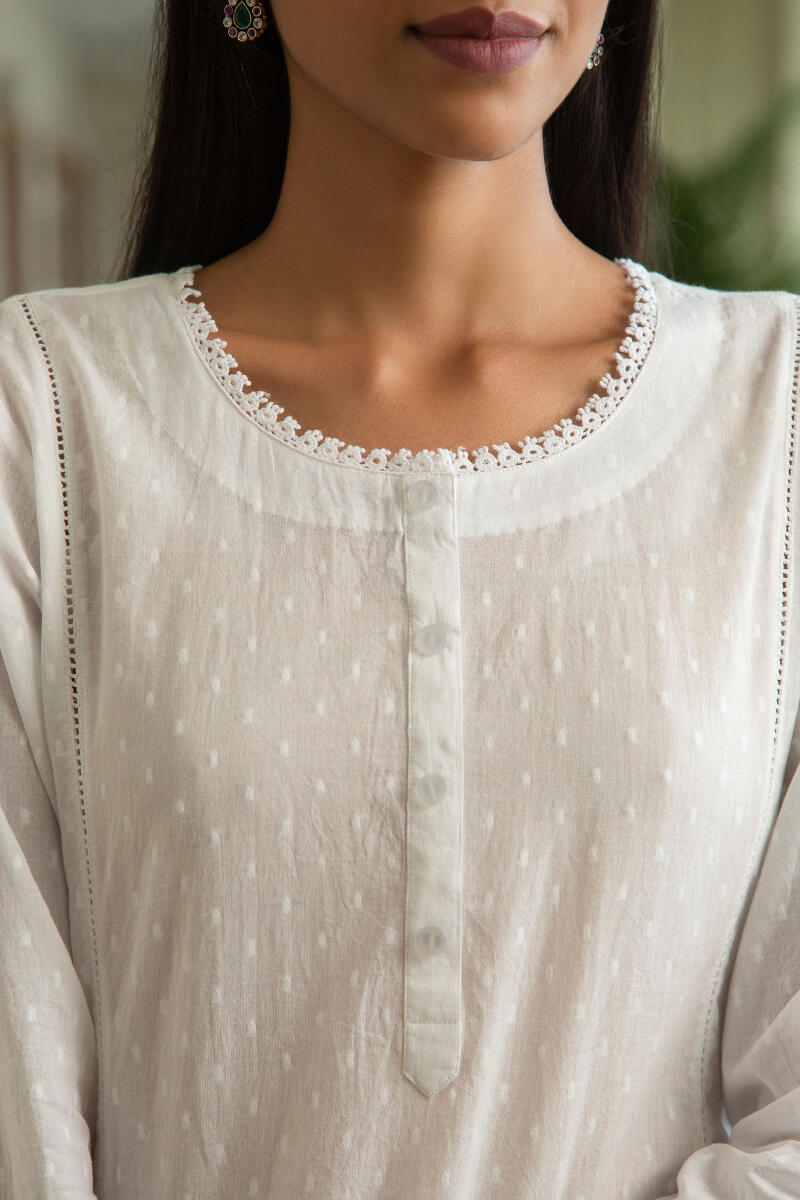 White Handcrafted Cotton Top