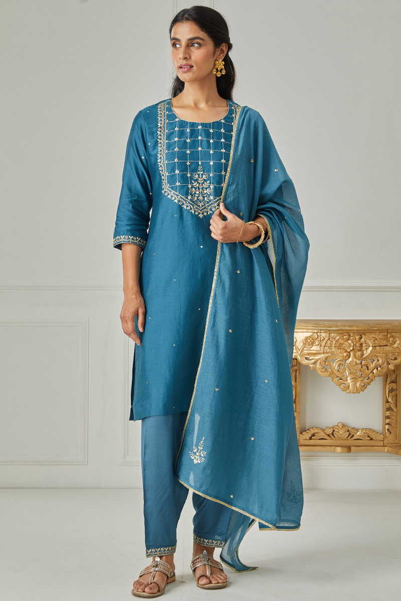 Blue Handcrafted Modal Salwar