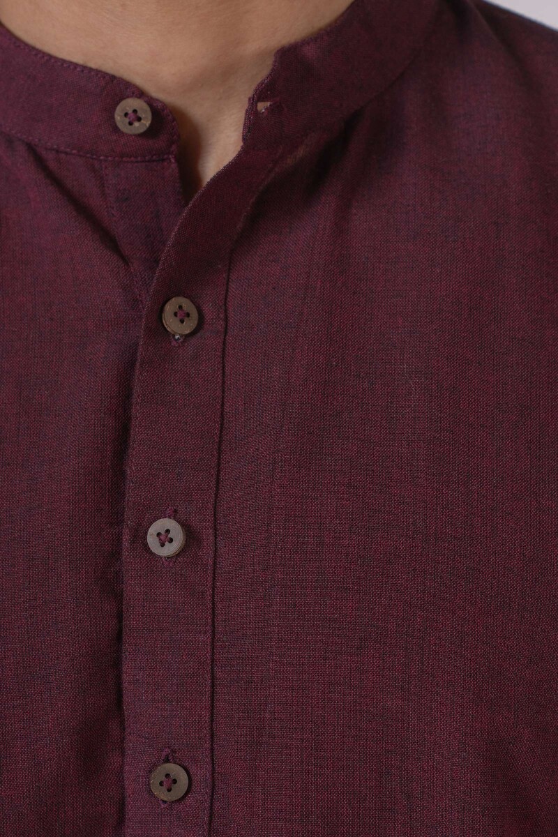 Maroon Handcrafted Handloom Kurta