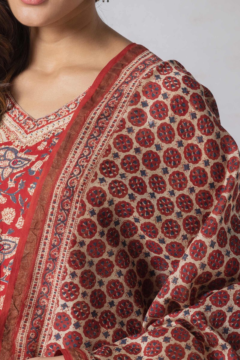 Bagru Block Printed Chanderi Dupatta