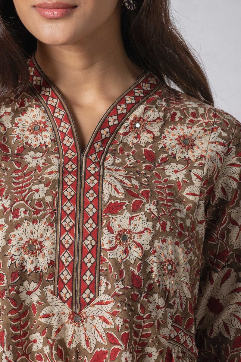 Bagru Block Printed A-Line Cotton Kurta