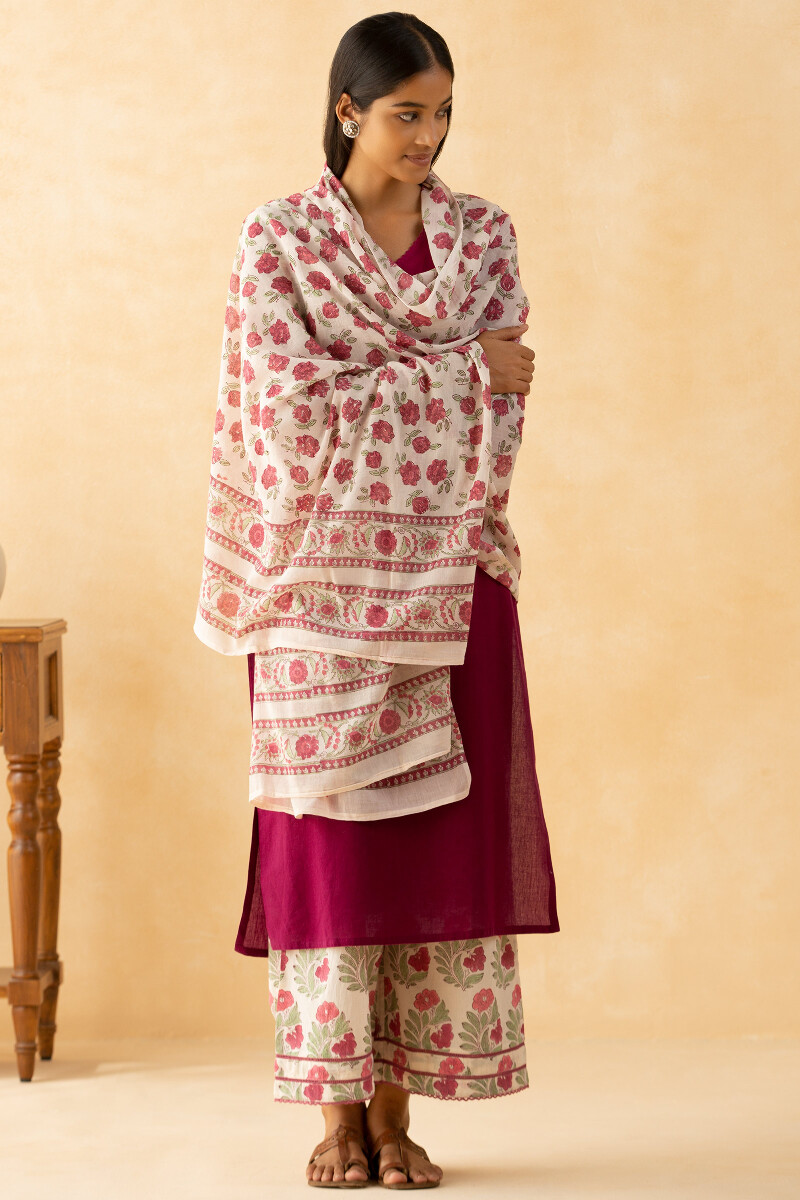 Bagru Block Printed Cotton Dupatta