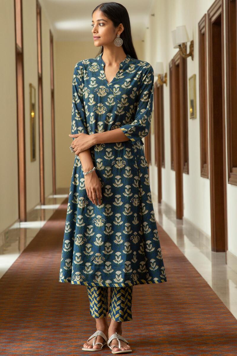 Bagru Block Printed Angrakha Cotton Kurta