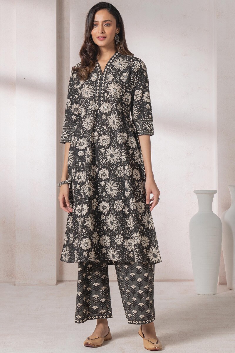 Bagru Block Printed A-Line Cotton Kurta