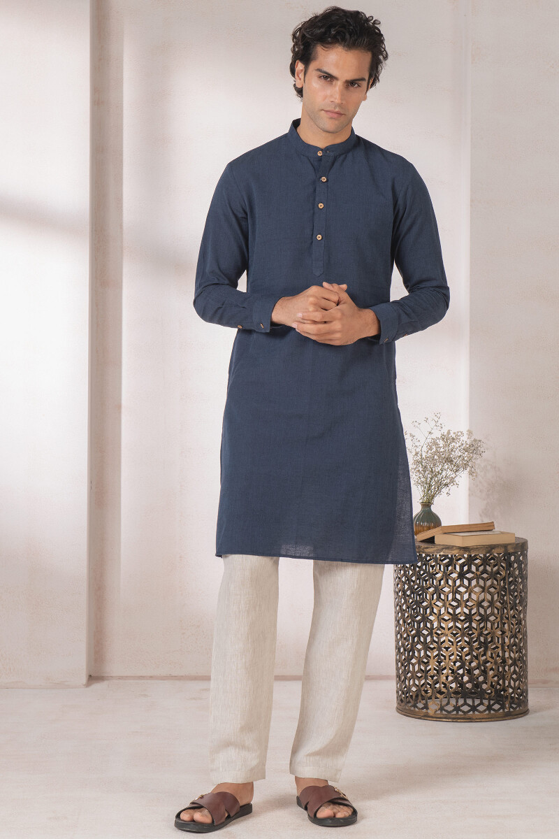 Blue Handcrafted Handloom Kurta