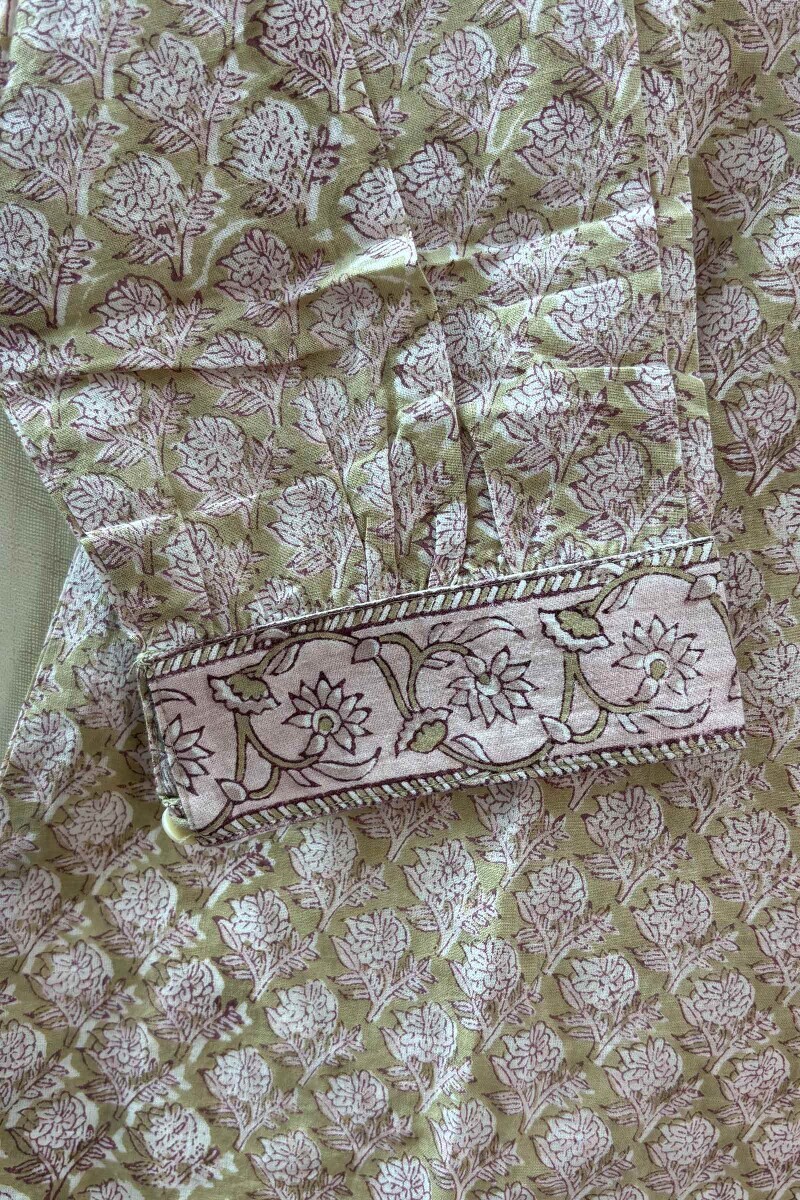 Green Hand Block-Printed Top