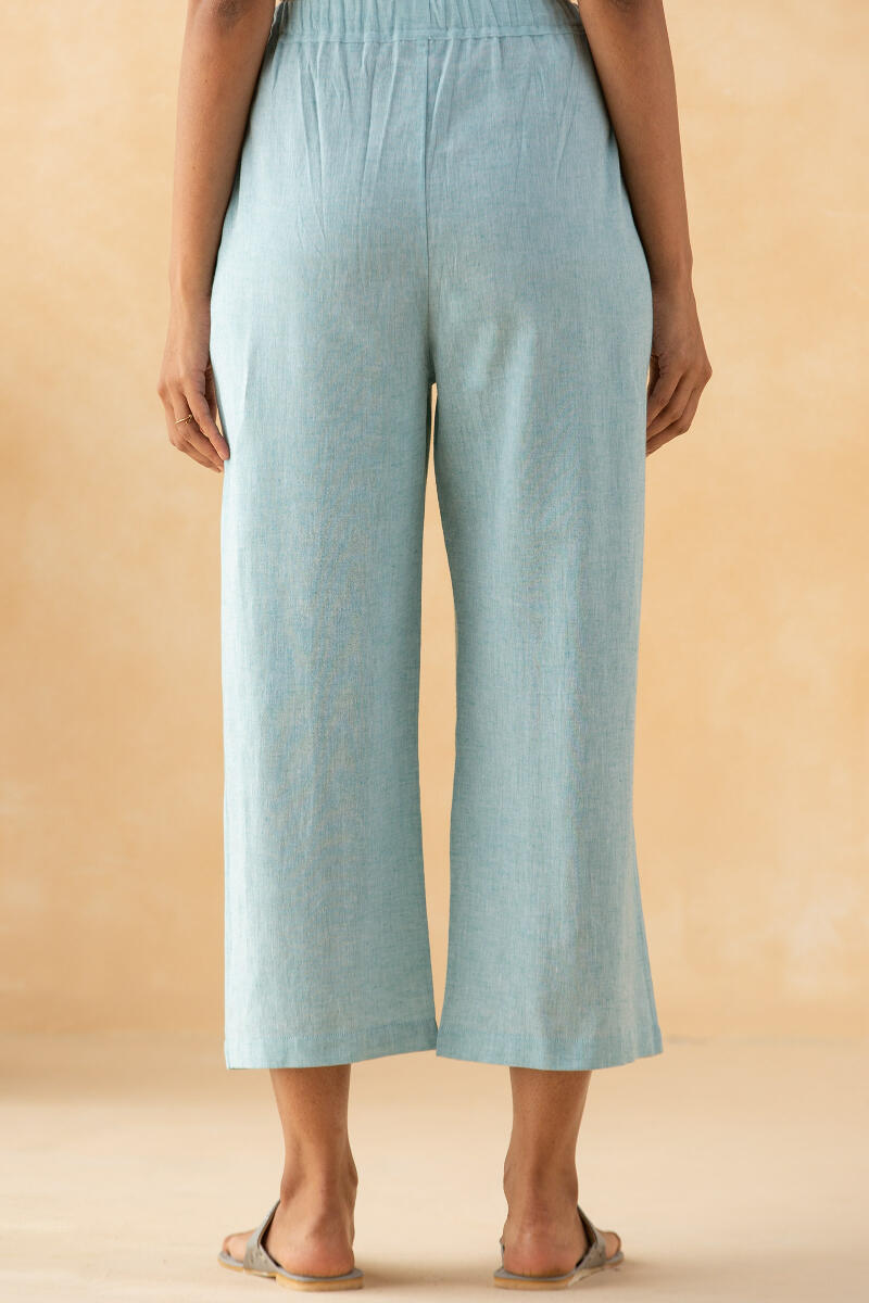 Blue Handcrafted Cotton Linen Pants