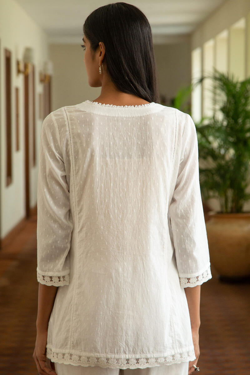 White Handcrafted Cotton Top