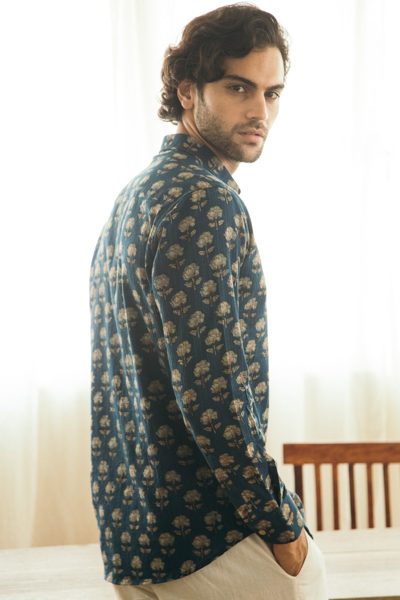 Akola Block Printed Cotton Dobby Shirt