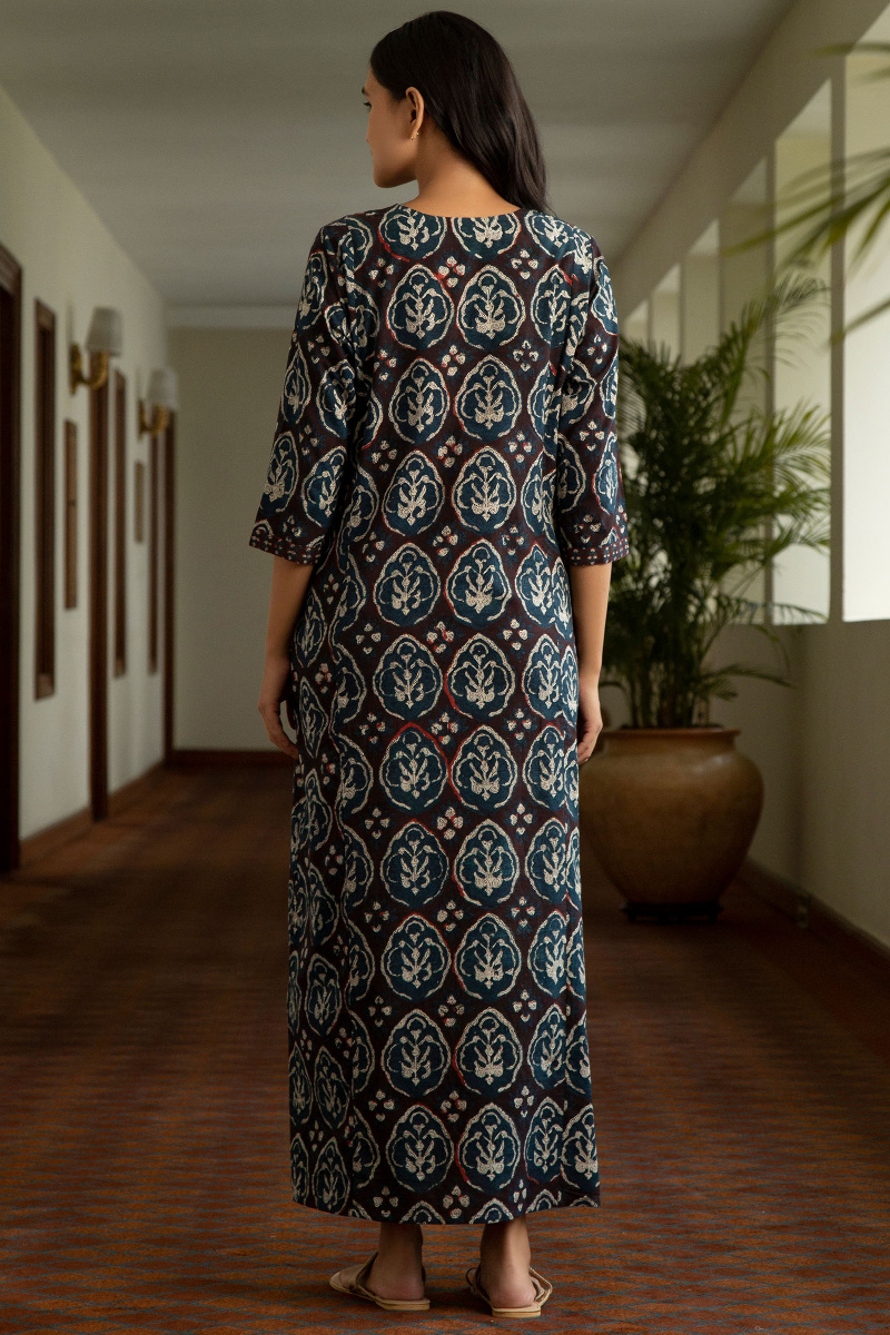 Bagru Block Printed Cotton Kaftan