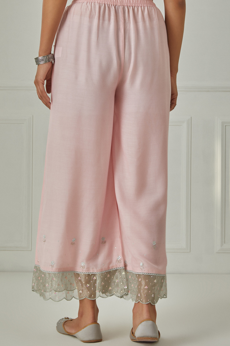 Pink Handcrafted Modal Palazzo