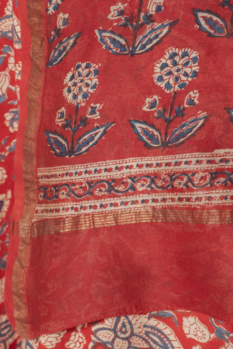 Bagru Block Printed Chanderi Dupatta