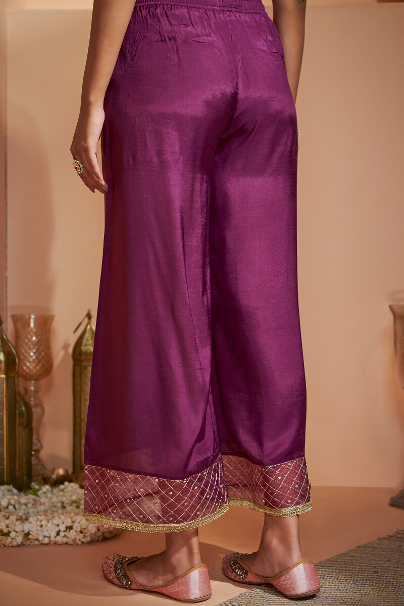 Purple Handcrafted Modal Palazzo