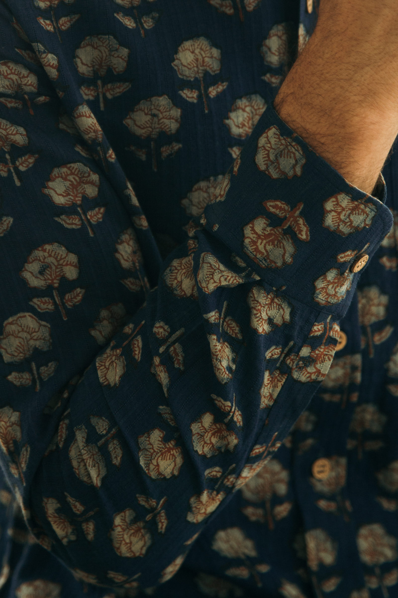 Akola Block Printed Cotton Dobby Shirt