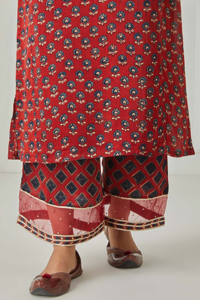 Ajrak Block Printed Straight Modal Kurta