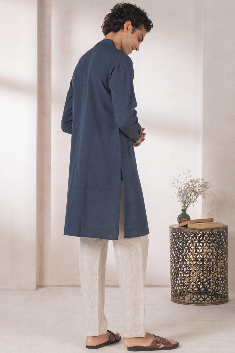 Blue Handcrafted Handloom Kurta