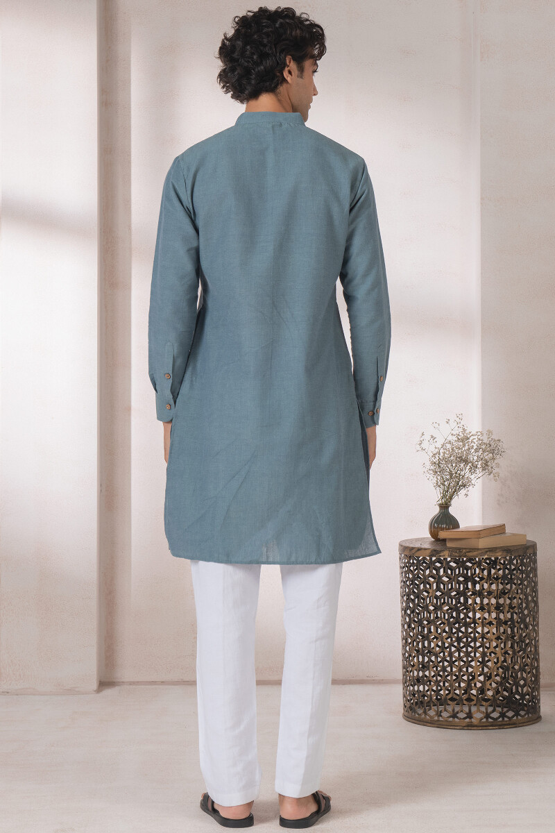 Blue Handcrafted Handloom Kurta