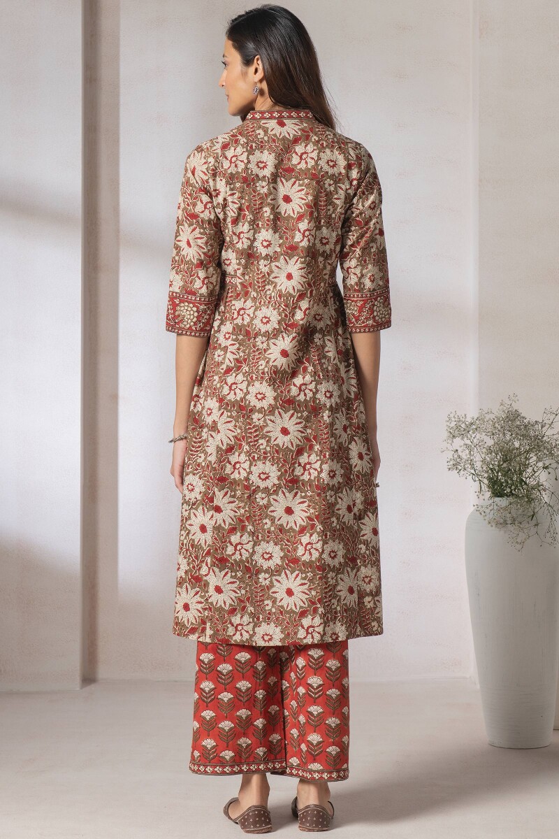 Bagru Block Printed A-Line Cotton Kurta