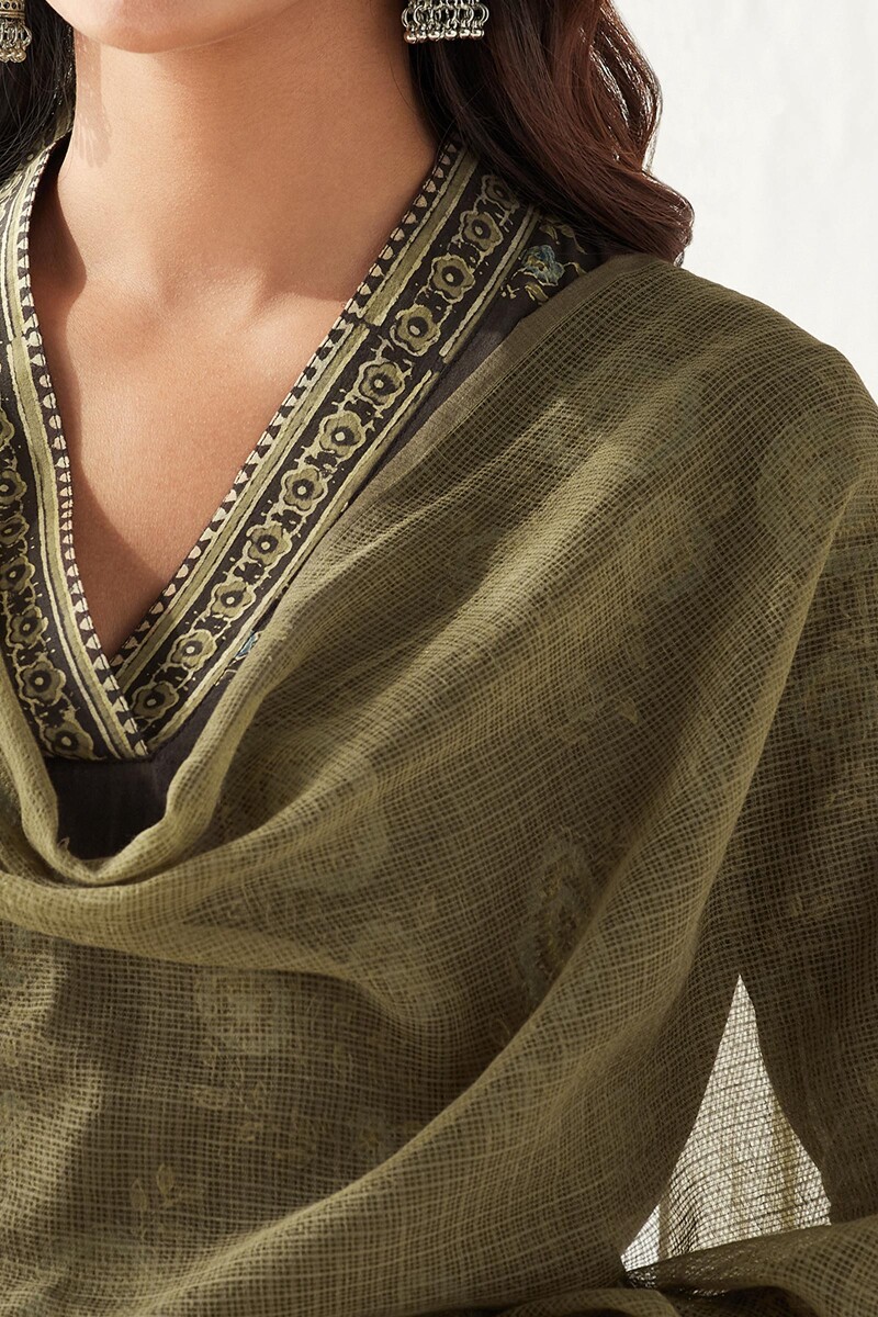 Green Handcrafted Kota Dupatta