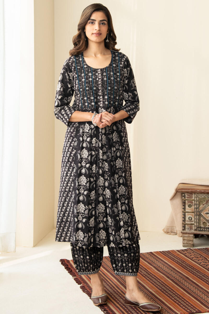 Bagru Hand Block Printed A-Line Cotton Kurta