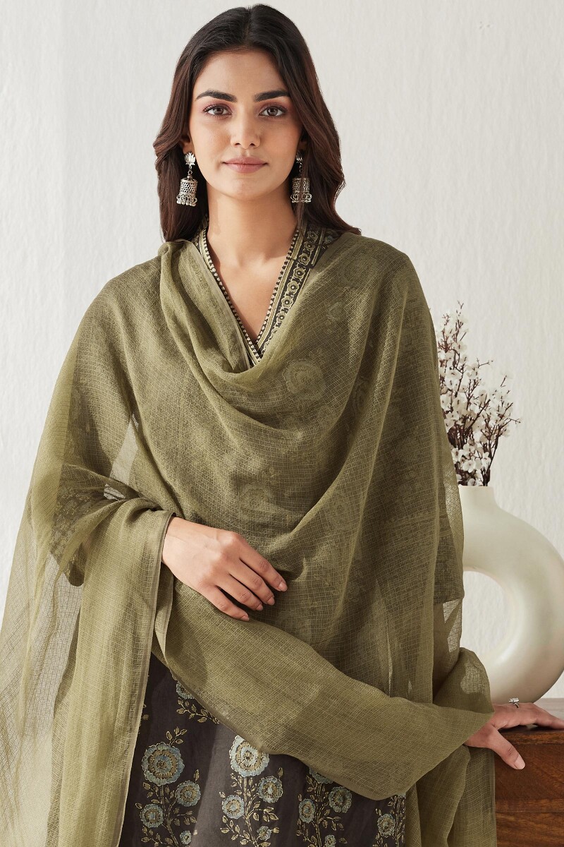 Green Handcrafted Kota Dupatta