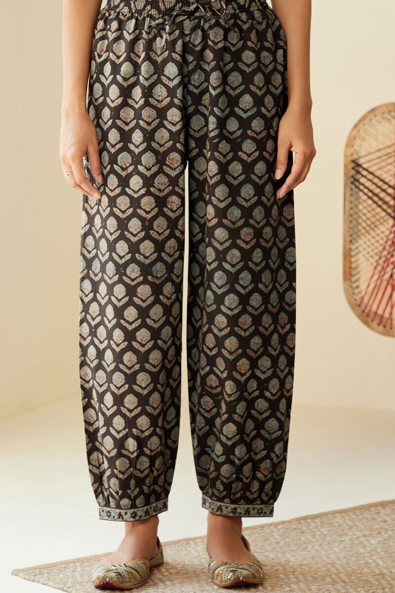 Akola Hand Block-Printed Cotton Izhaar Pants