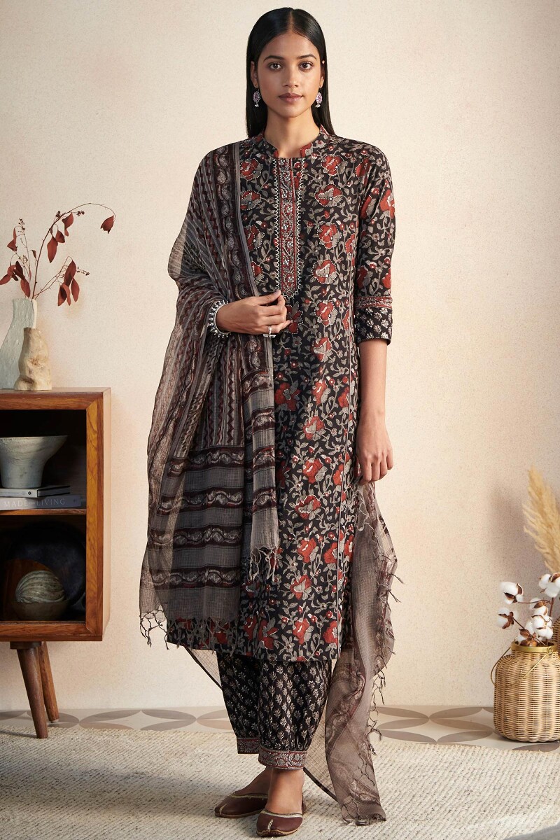 Bagru Hand Block Printed Straight Cotton Kurta