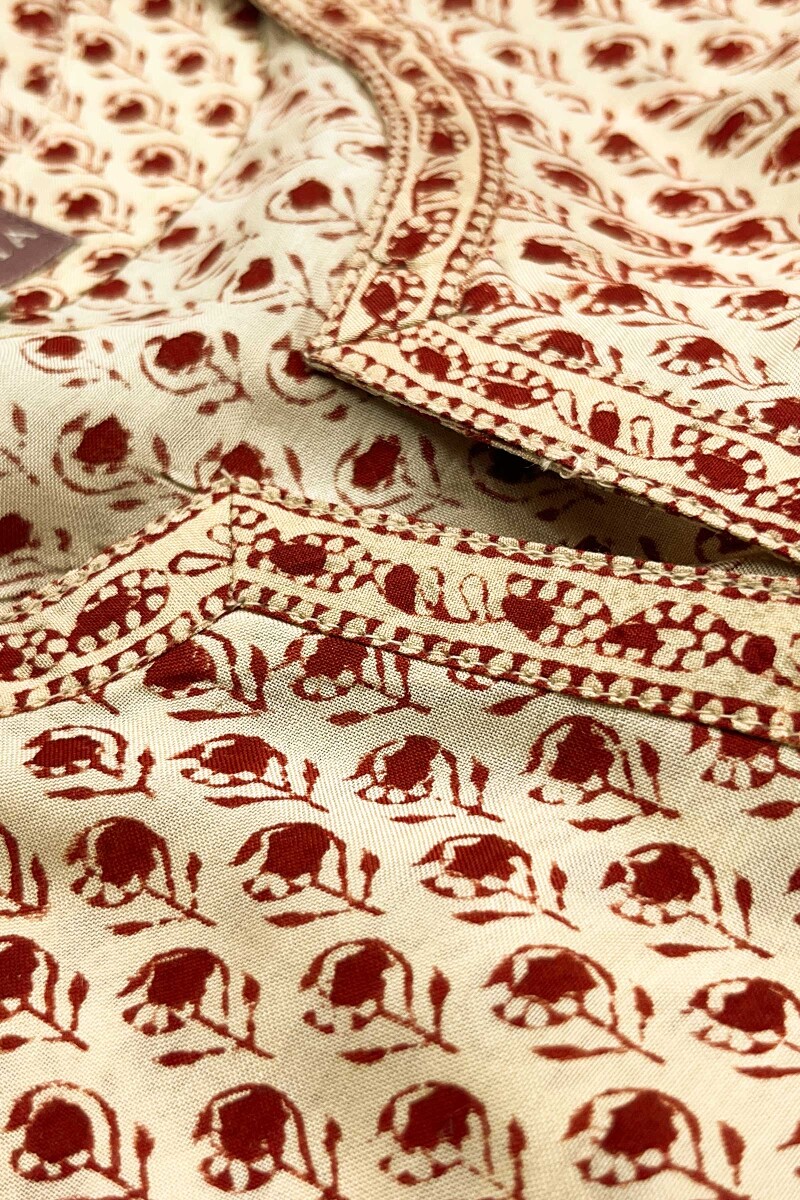 Bagru Hand Block Printed Straight Modal Kurta