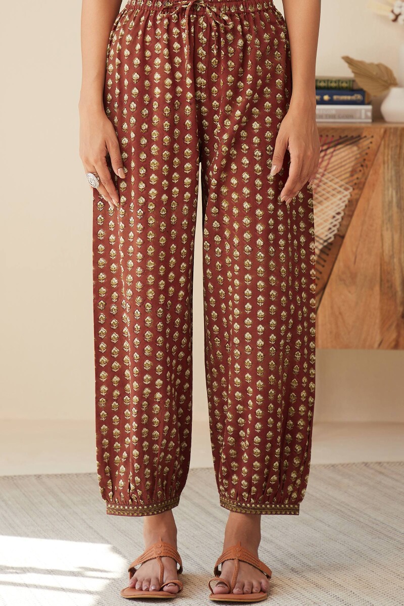 Bagru Hand Block-Printed Cotton Izhaar Pants