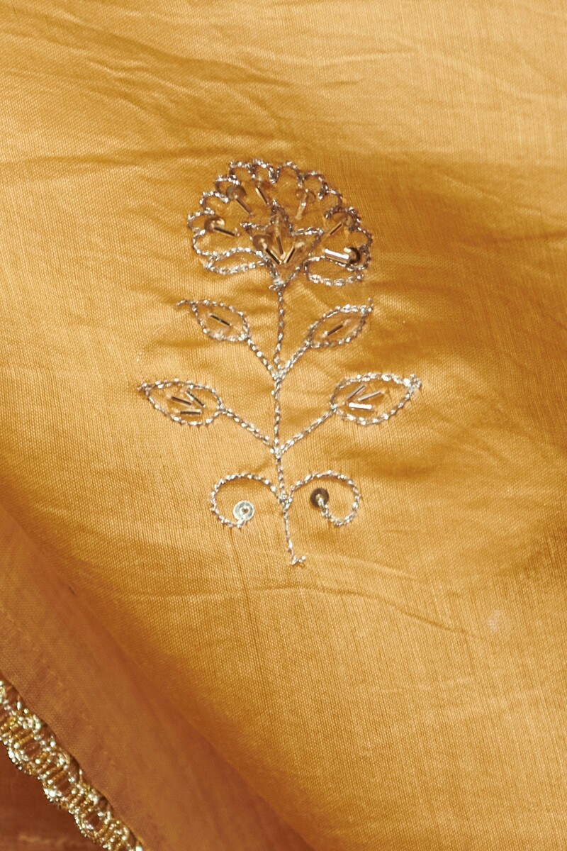 Mustard Handcrafted Chanderi Dupatta