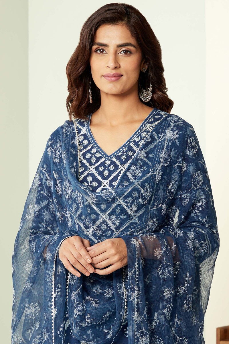 Bagru Hand Block-Printed Kota Dupatta