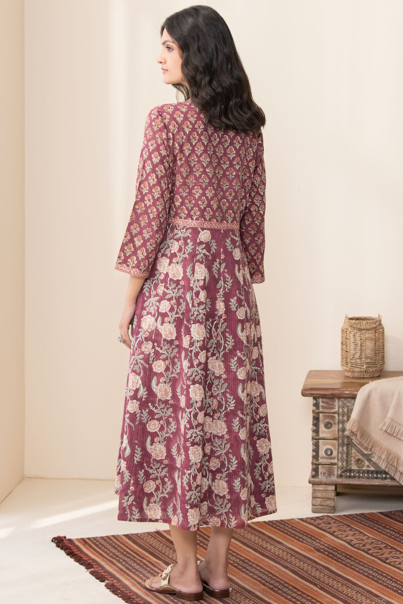 Pink Hand Block Printed Cotton Dress