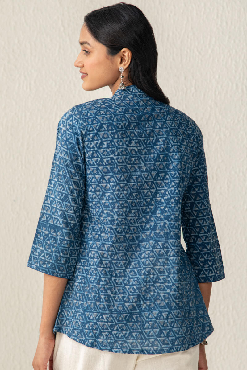 Indigo Hand Block Printed Cotton Top