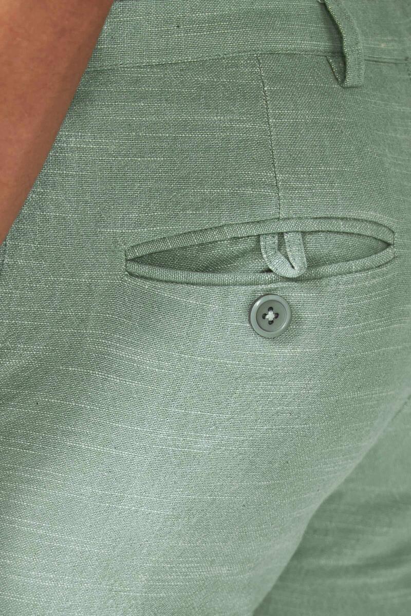 Green Handcrafted Cotton Pants