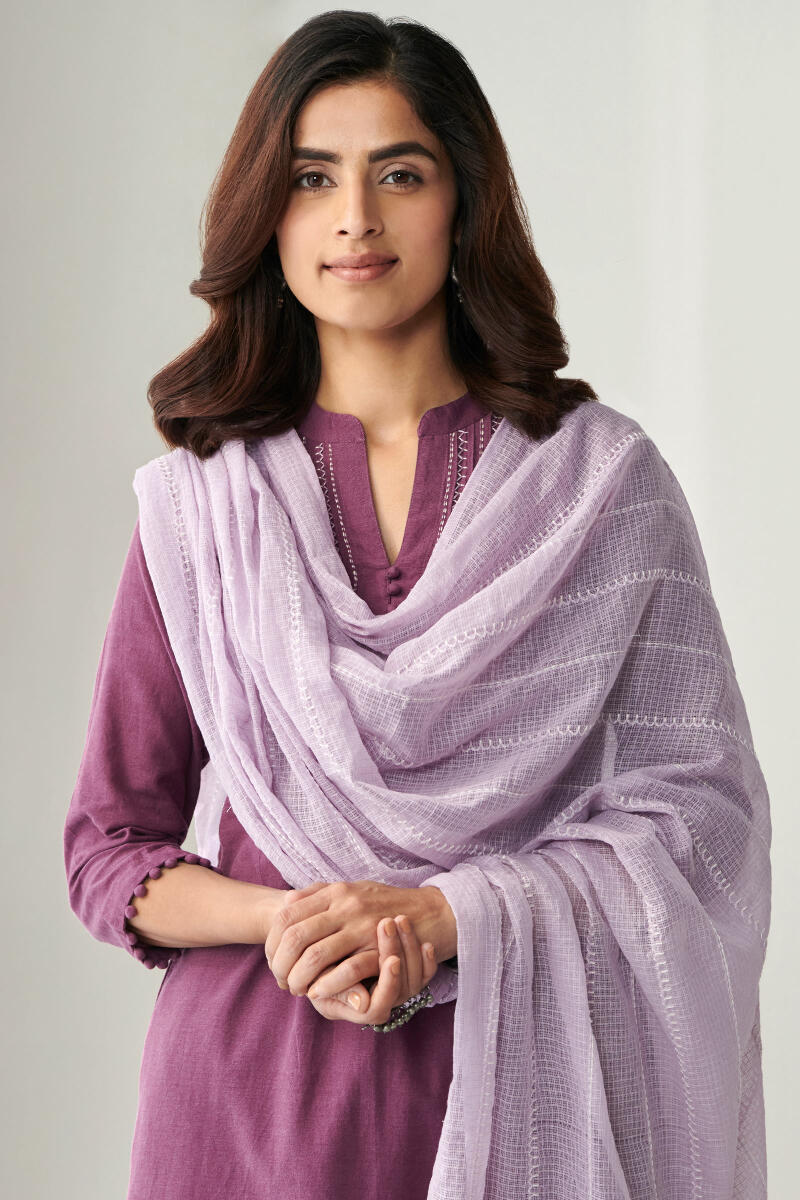 Purple Handcrafted Kota Dupatta