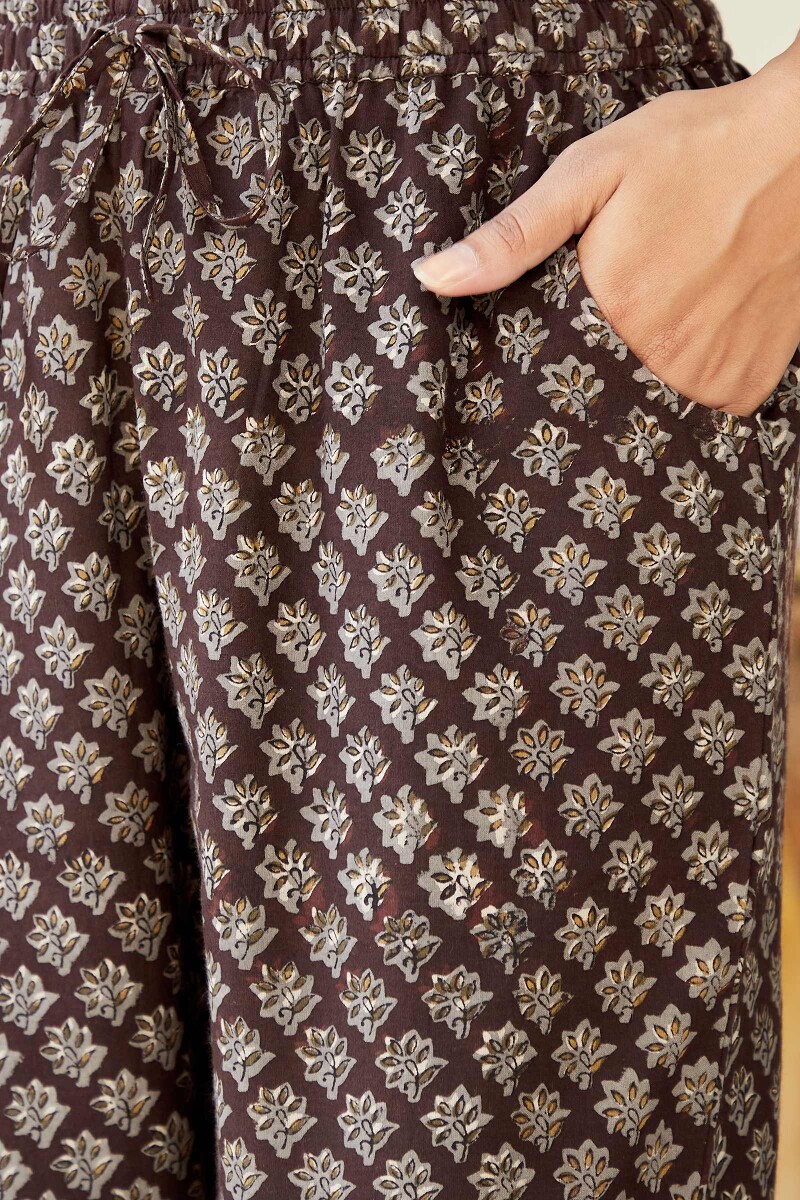 Bagru Hand Block-Printed Cotton Narrow Pants