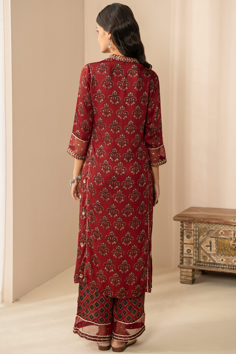 Ajrak Hand Block-Printed Straight Modal Kurta