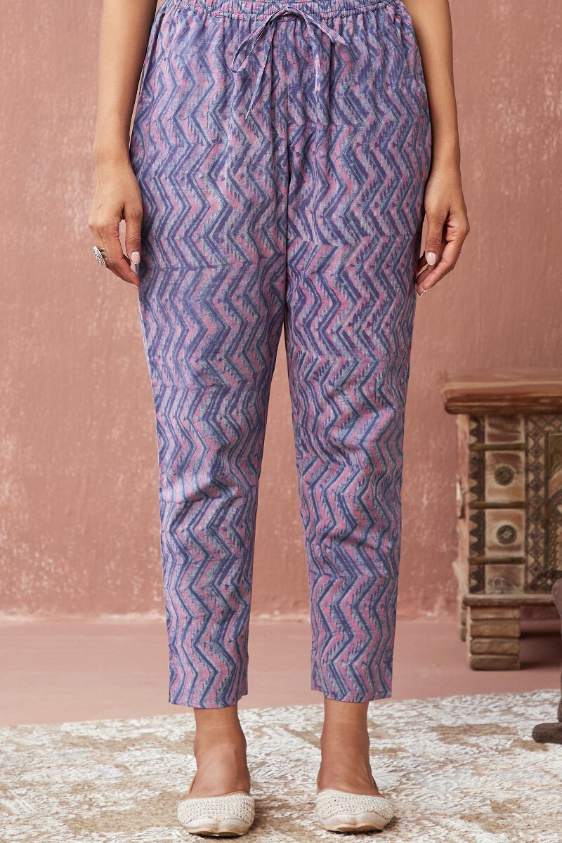 Akola Hand Block-Printed Cotton Narrow Pants