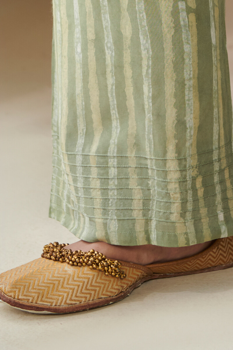 Green Hand Block Printed Modal Farsi
