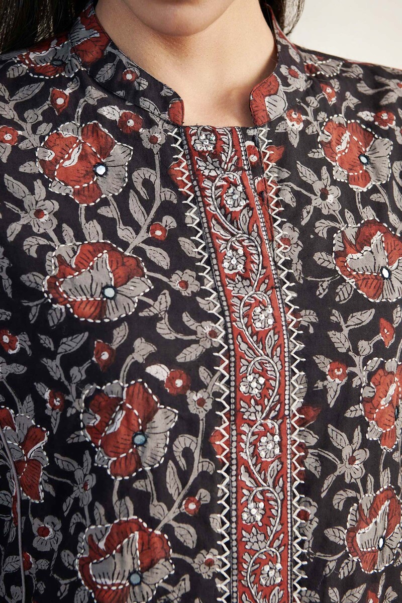 Bagru Hand Block Printed Straight Cotton Kurta