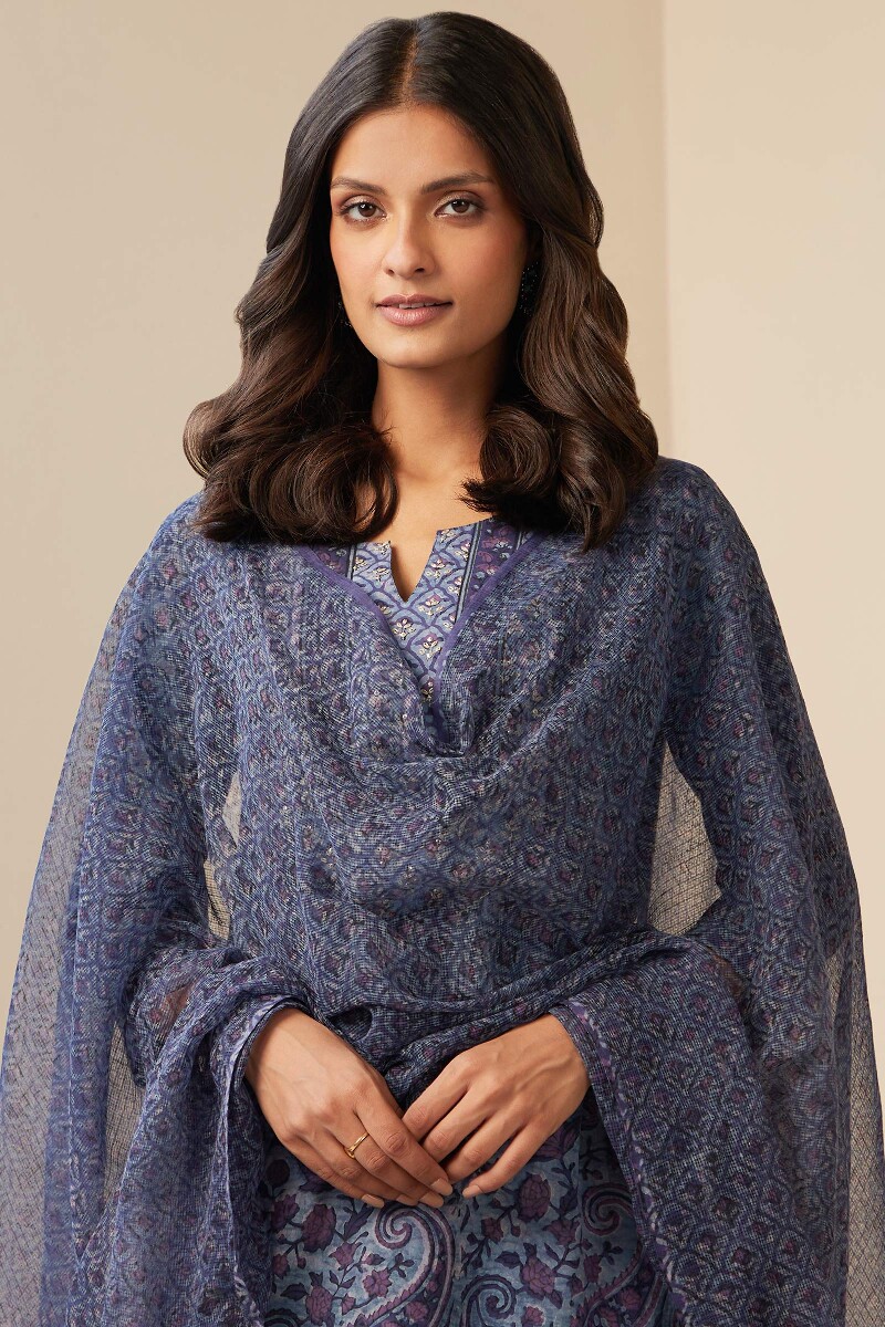 Akola Hand Block-Printed Kota Dupatta